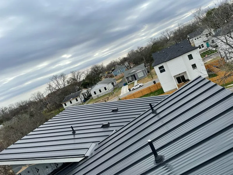 Standing seam metal roof panels with vents for Skylight Repair in Meridian
